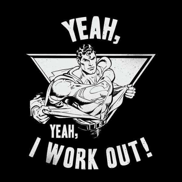 DC Comics Superman I Work Out Sweatshirt - Black