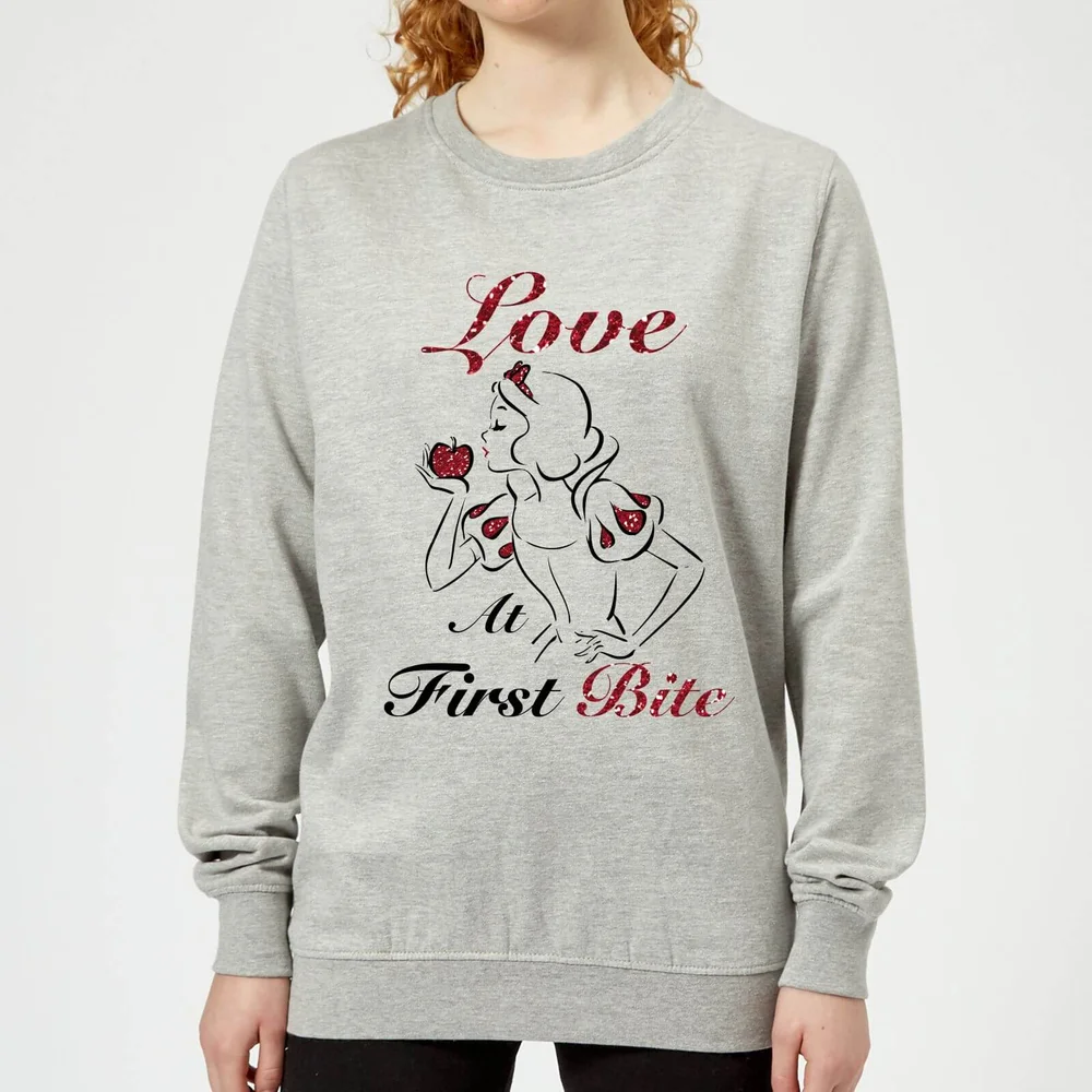 Disney Princess Snow White Love At First Bite Women's Sweatshirt - Grey - 3XL - Grey Image 1