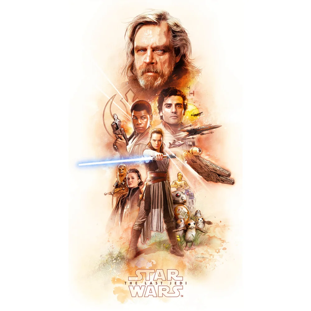 Star Wars: The Last Jedi "Finding A Balance" Lithograph By Steve Anderson (15.5"x 28") Zavvi UK Exclusive Image 1