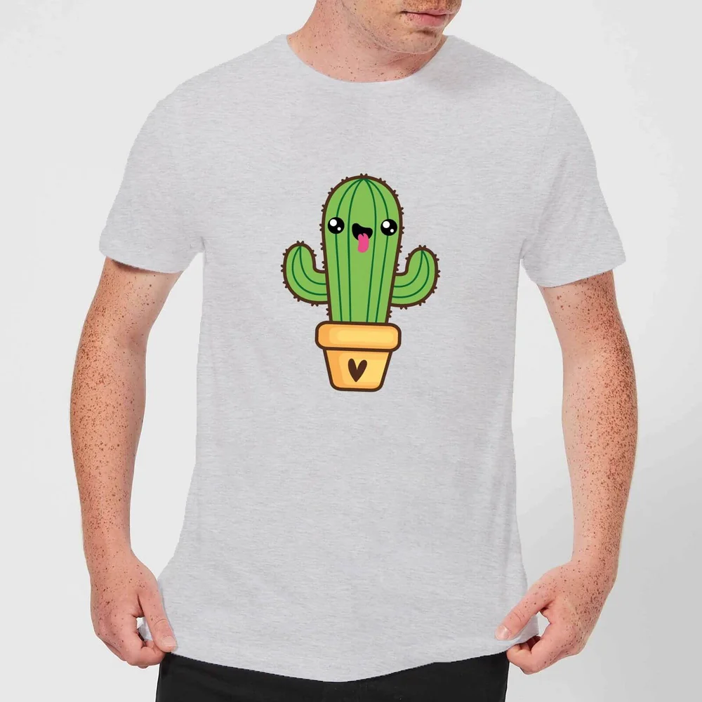 Cactus Love T-Shirt - Grey - S - Grey Image 1