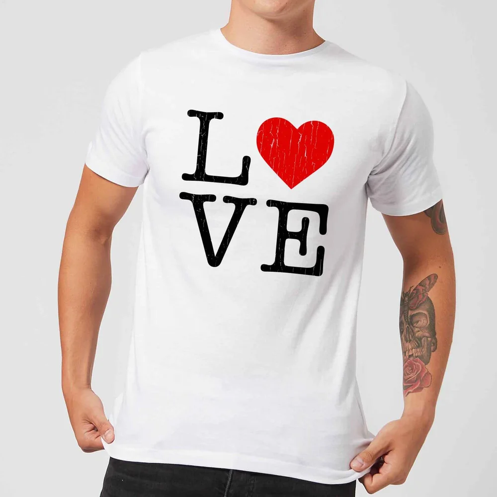 Love Heart Textured T-Shirt - White - S - White Image 1