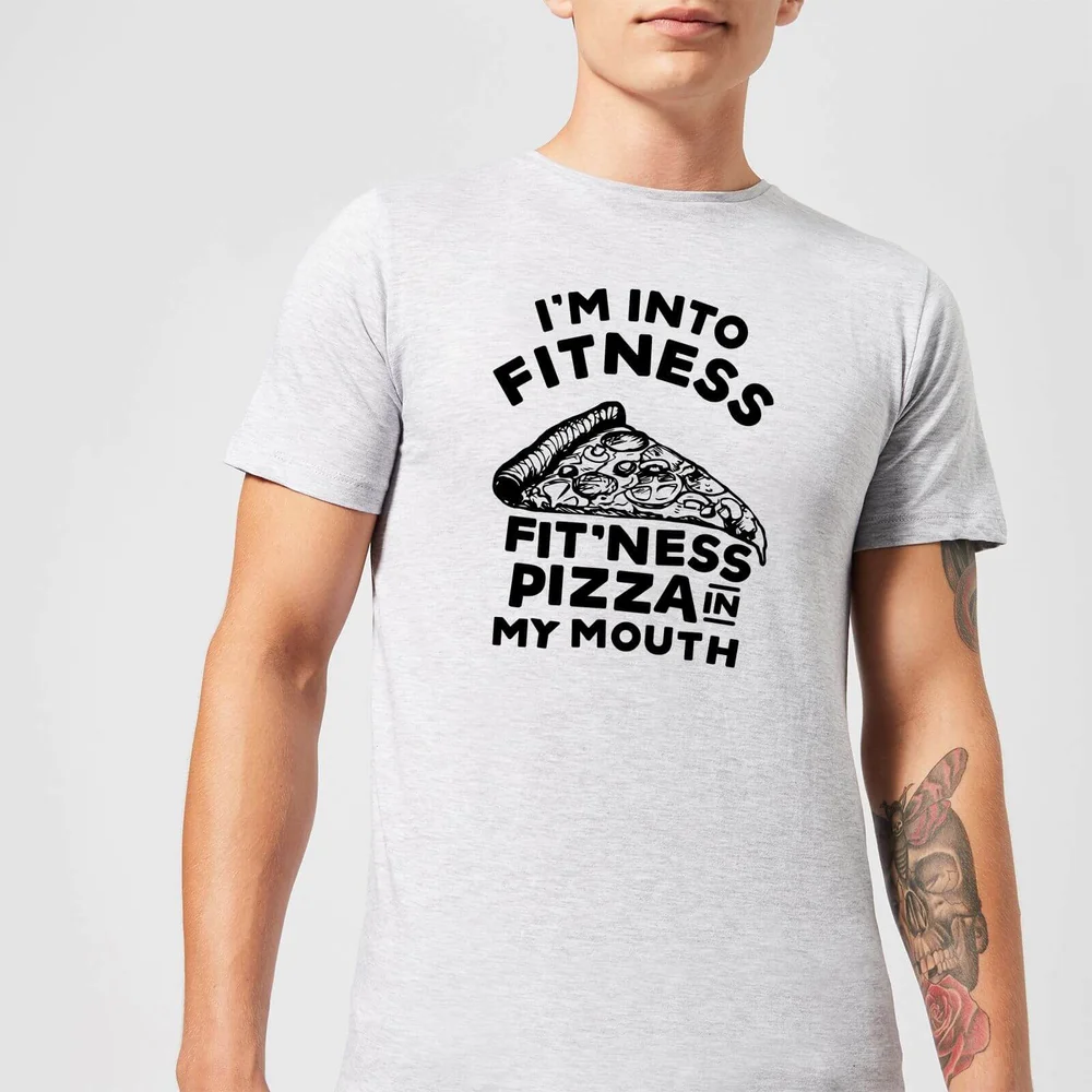 Fitness Pizza T-Shirt - Grey - S Image 1