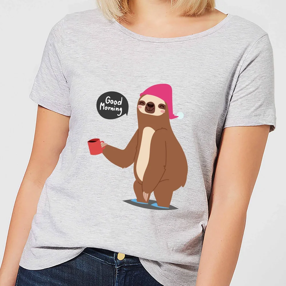 Sloth Good Morning Women's T-Shirt - Grey - S - Grey Image 1