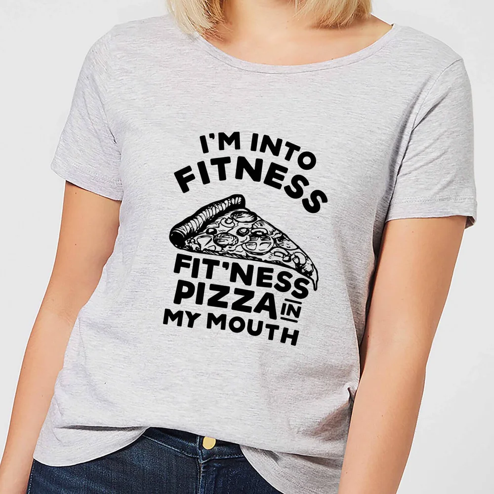 Fitness Pizza Women's T-Shirt - Grey - S - Grey Image 1
