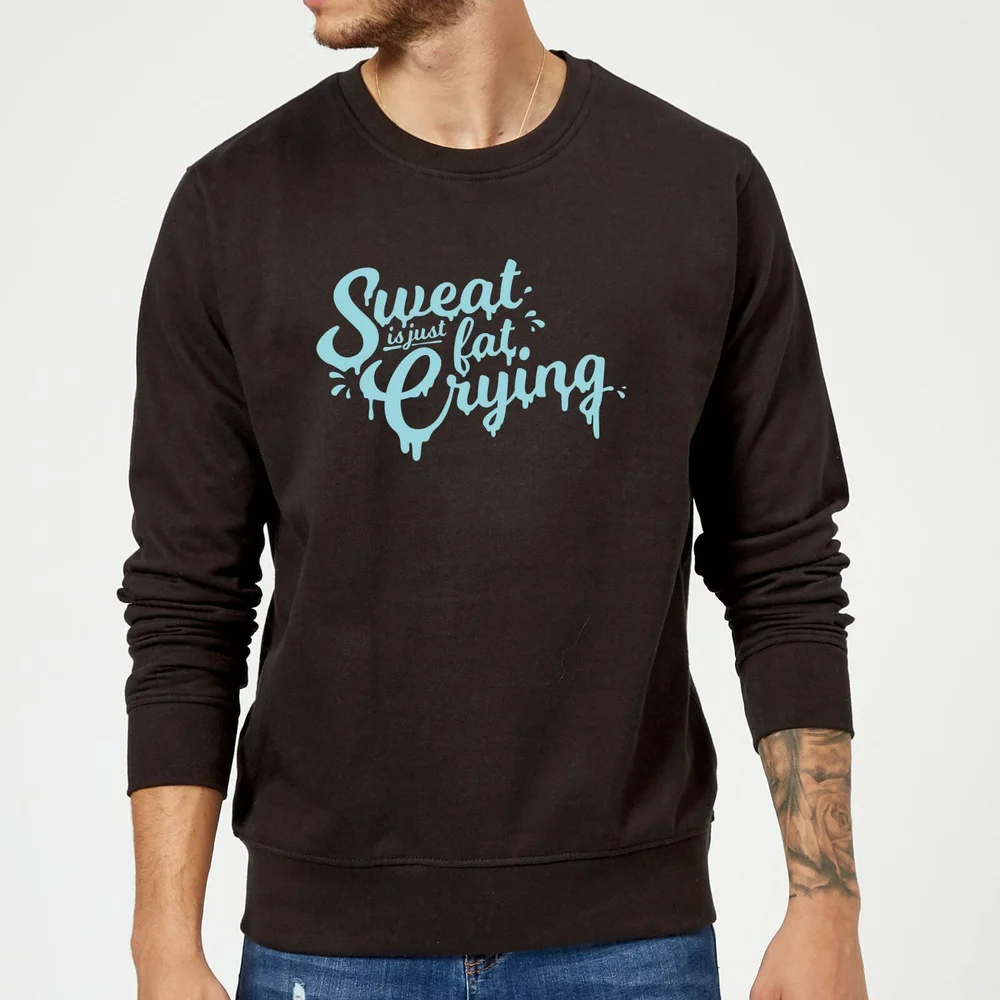 Sweat Is Just Fat Crying Sweatshirt - Black - S - Black Image 1