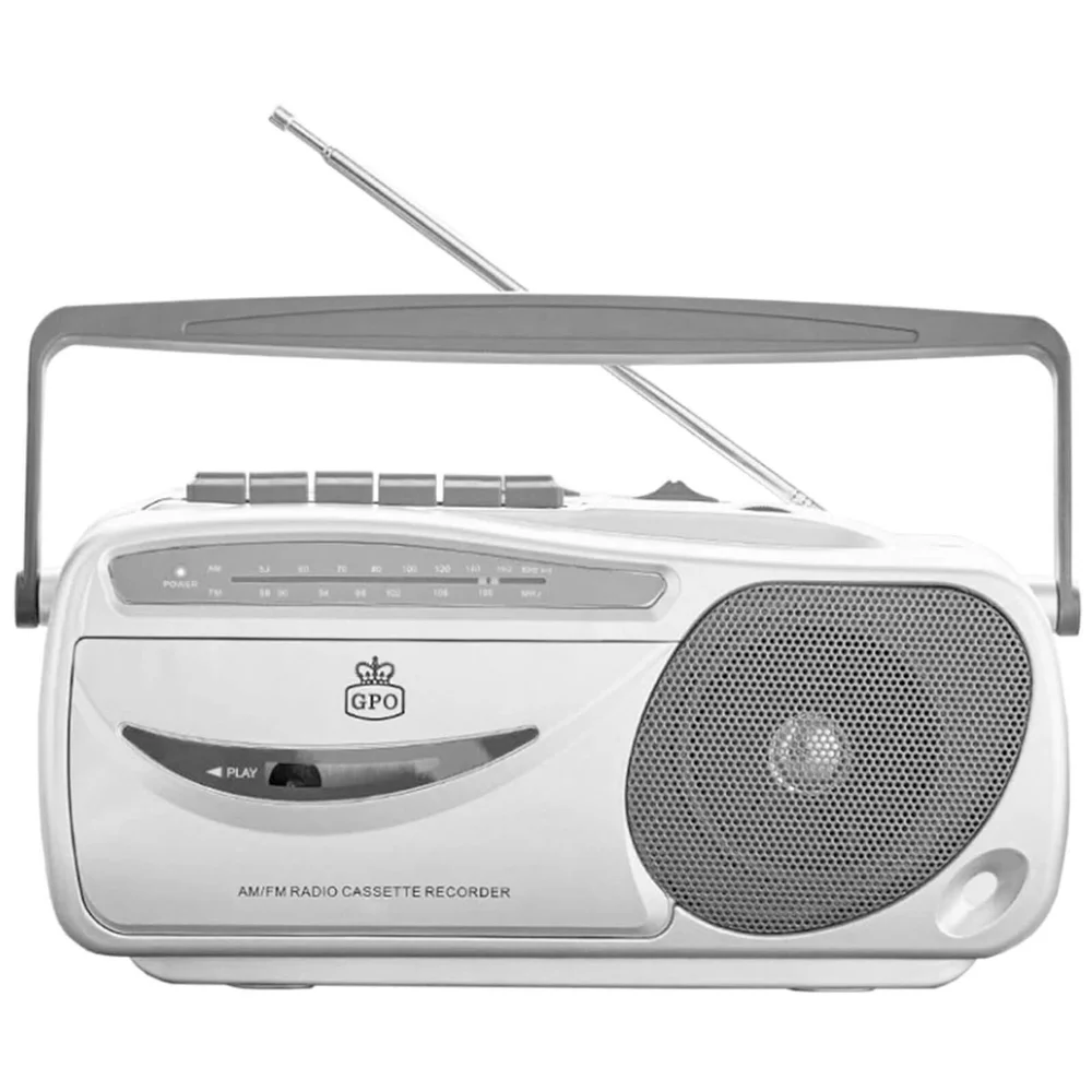 GPO 9401 AM/FM Radio Cassette Recorder - Silver Image 1