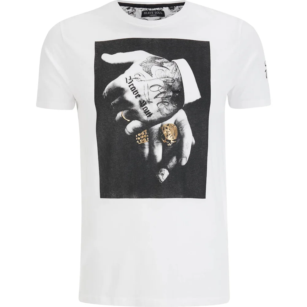 Brave Soul Men's Viggo T-Shirt - White - S - White Image 1
