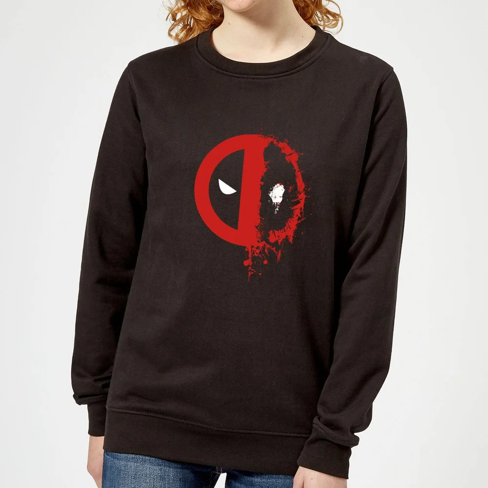 Marvel Deadpool Split Splat Logo Women's Sweatshirt - Black - S Image 1
