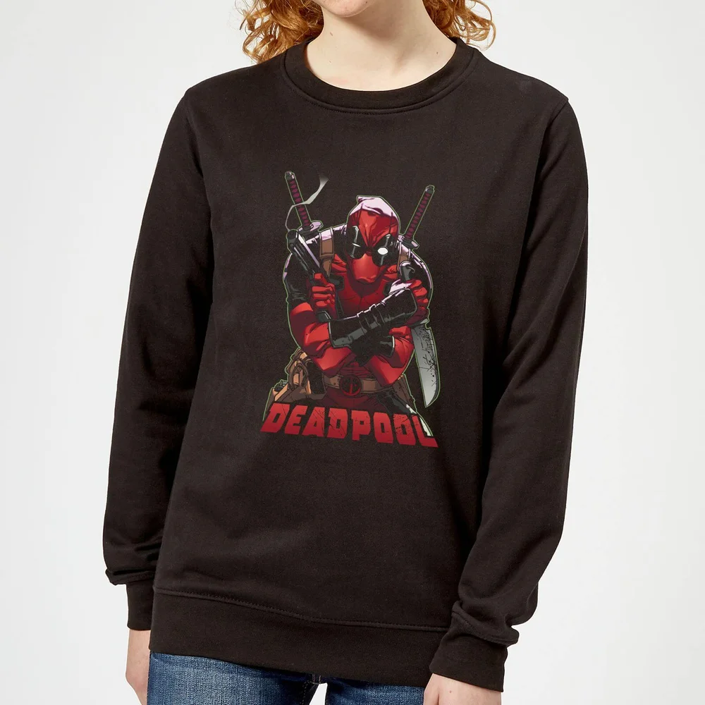 Marvel Deadpool Ready For Action Women's Sweatshirt - Black - S Image 1