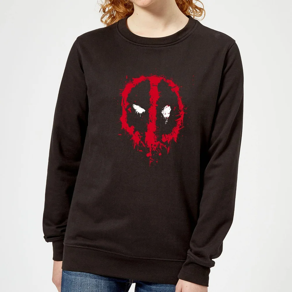 Marvel Deadpool Splat Face Women's Sweatshirt - Black - S Image 1