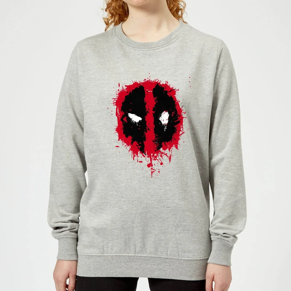 Marvel Deadpool Splat Face Women's Sweatshirt - Grey - 3XL - Grey Image 1