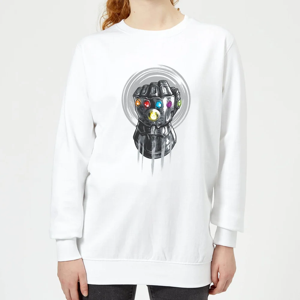 Marvel Avengers Infinity War Thanos Infinite Power Fist Women's Sweatshirt - White - S Image 1