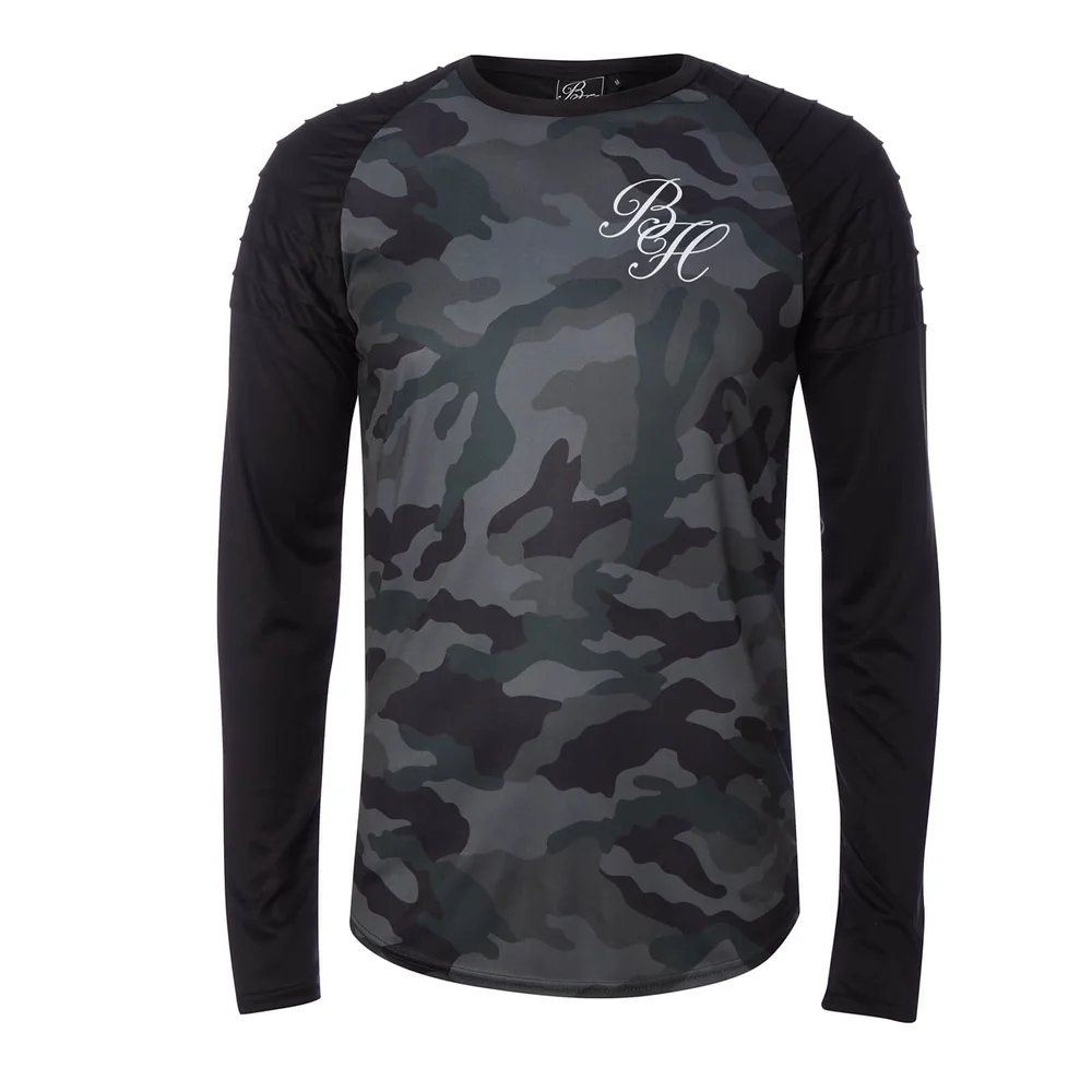 Beck & Hersey Men's Rib Panel Camo Long Sleeve T-Shirt - Khaki - S - Green Image 1