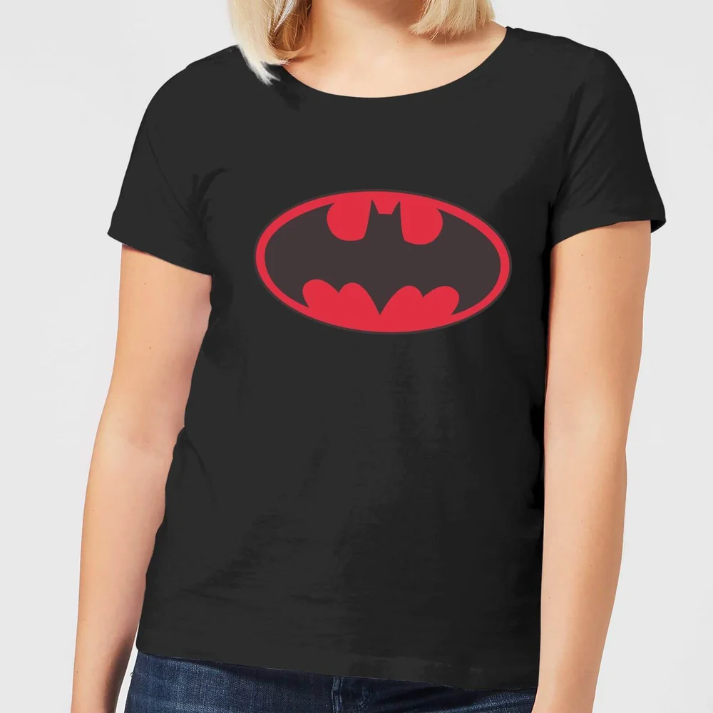 DC Comics Batman Red Logo Women's T-Shirt in Black - XXL - Black Image 1