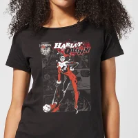 DC Comics Batman Harley Quinn Comic Page Women's T-Shirt - Black - undefined undefined