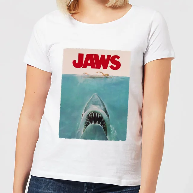 Jaws Classic Poster Women's T-Shirt - White