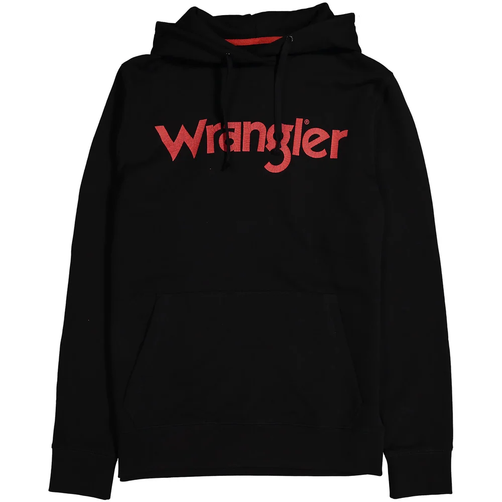 Wrangler Men's Logo Hoody - Black - S - Black Image 1