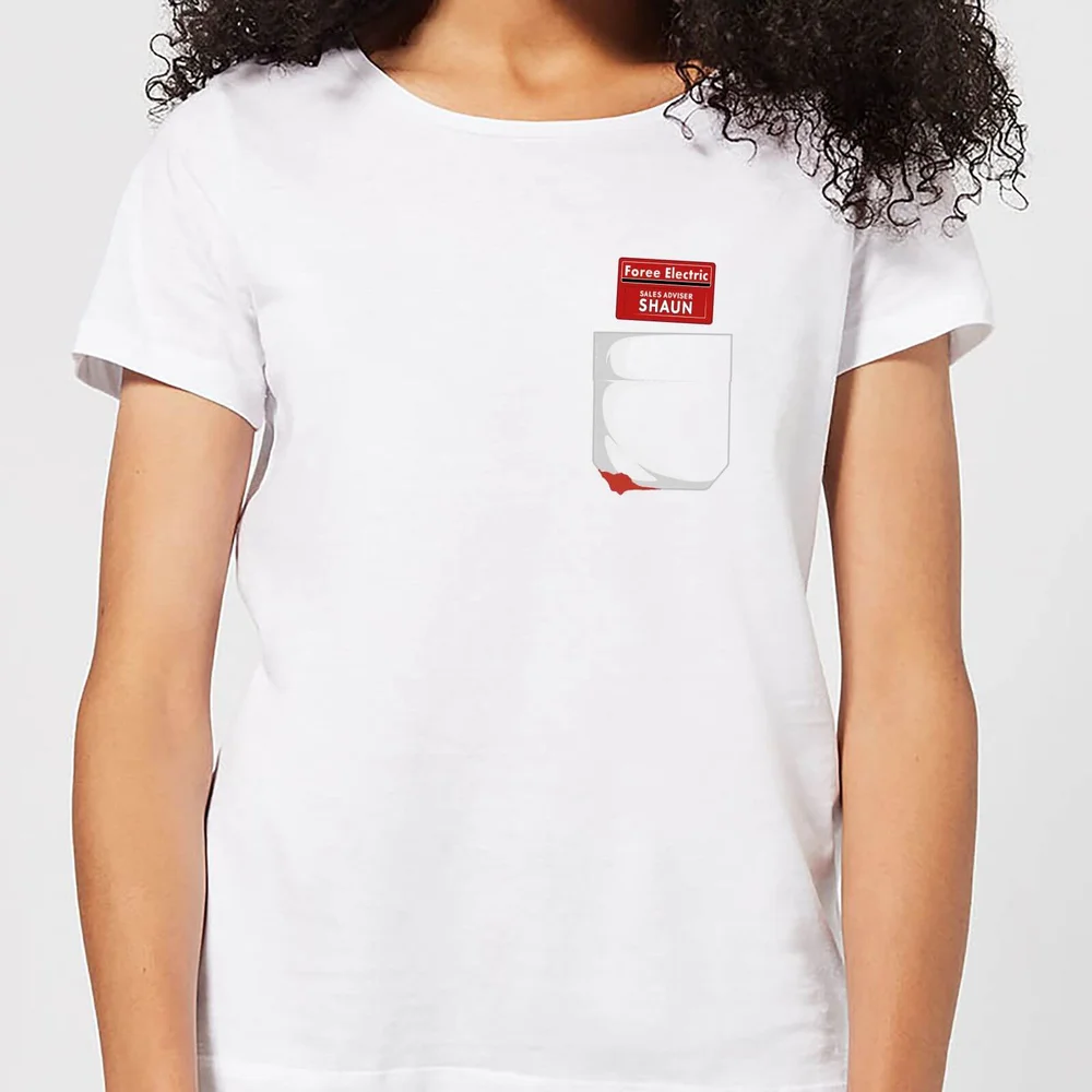 Shaun Of The Dead You've Got Red On You Pocket Women's T-Shirt - White - S Image 1