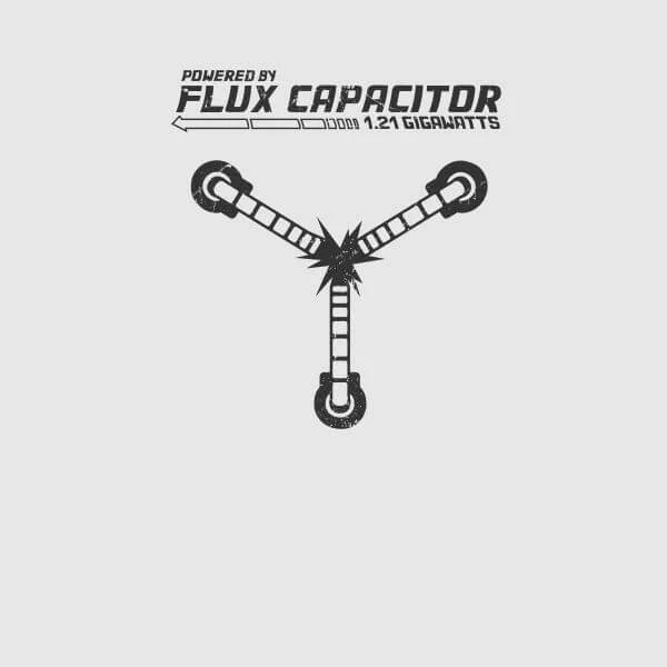 Back To The Future Powered By Flux Capacitor Women's T-Shirt - Grey