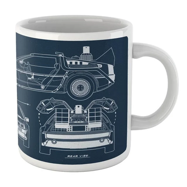 Back To The Future Delorean Schematic Mug