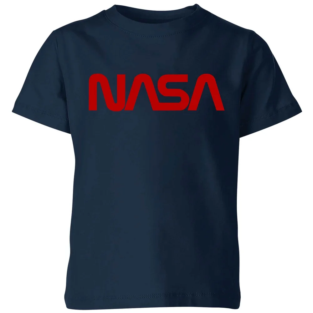 NASA Worm Red Logotype Kids' T-Shirt - Navy - 3-4 Years Image 1