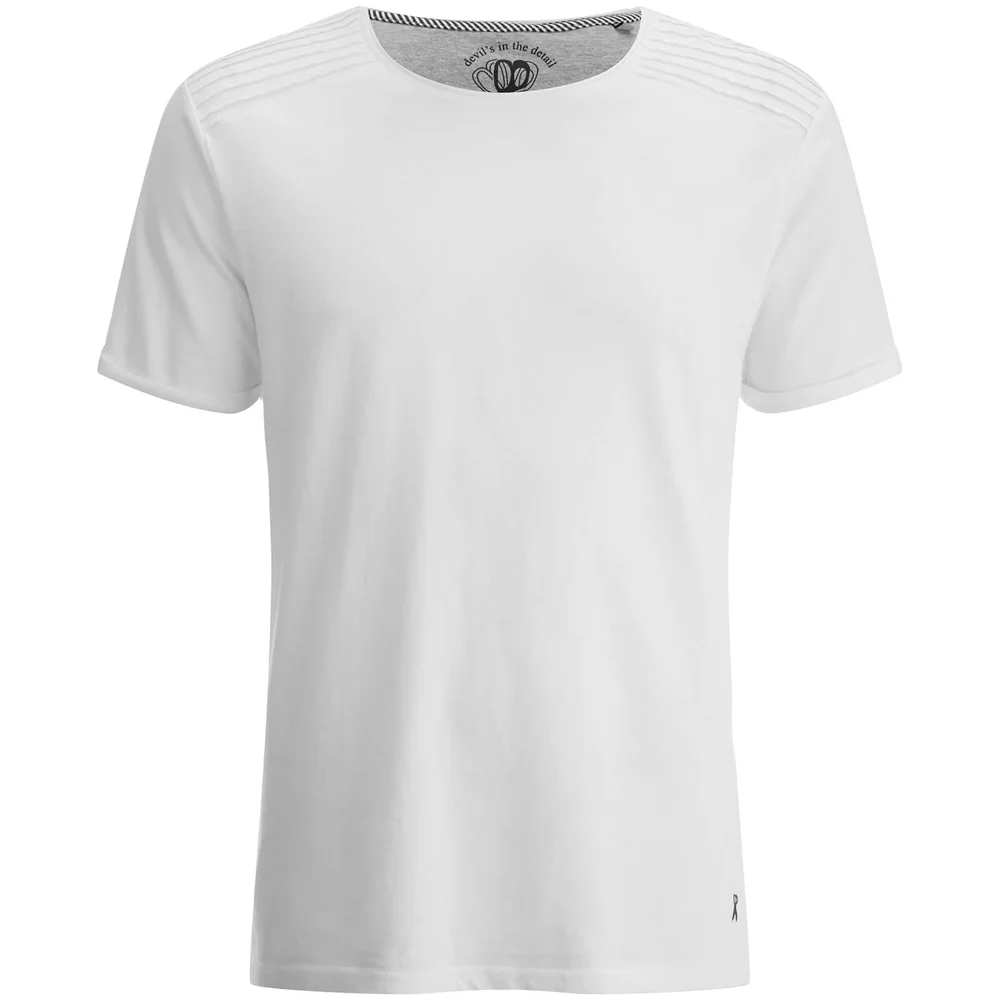 Ringspun Men's Snatch Ribbed Shoulder T-Shirt - White - S - White Image 1