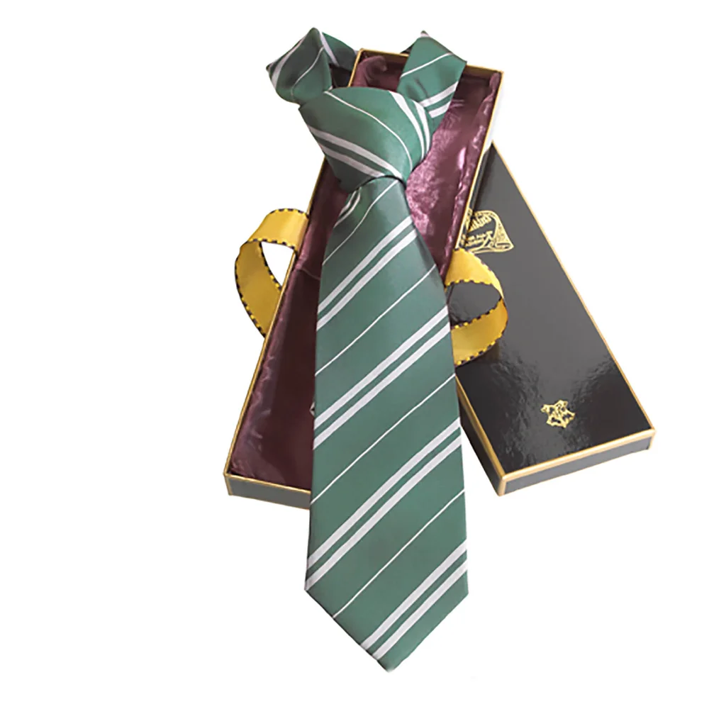 Harry Potter 100% Silk Slytherin Necktie in Madam Malkin's Box Image 1