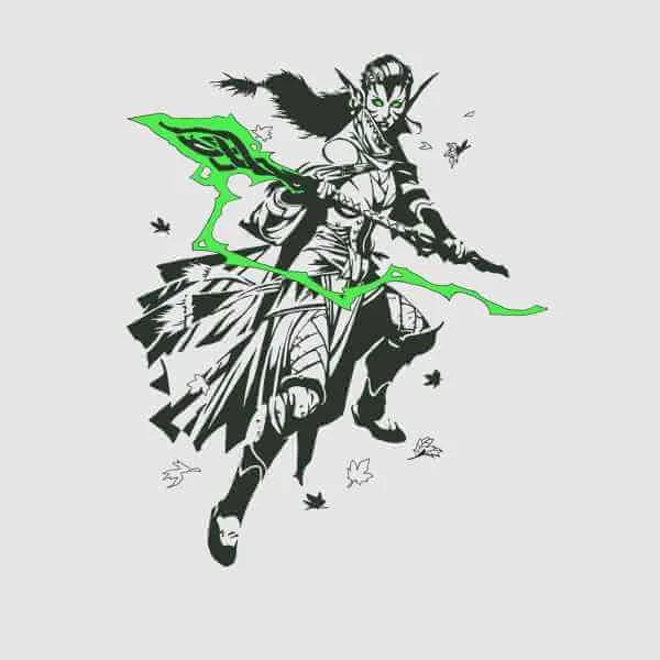 Magic The Gathering Nissa Character Art T-Shirt - Grey