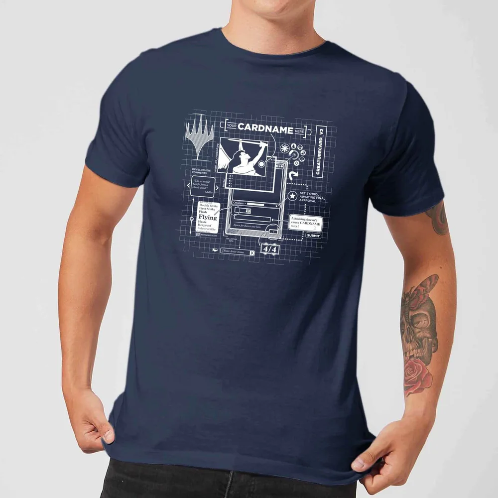 Magic The Gathering Card Grid T-Shirt - Navy - S Image 1