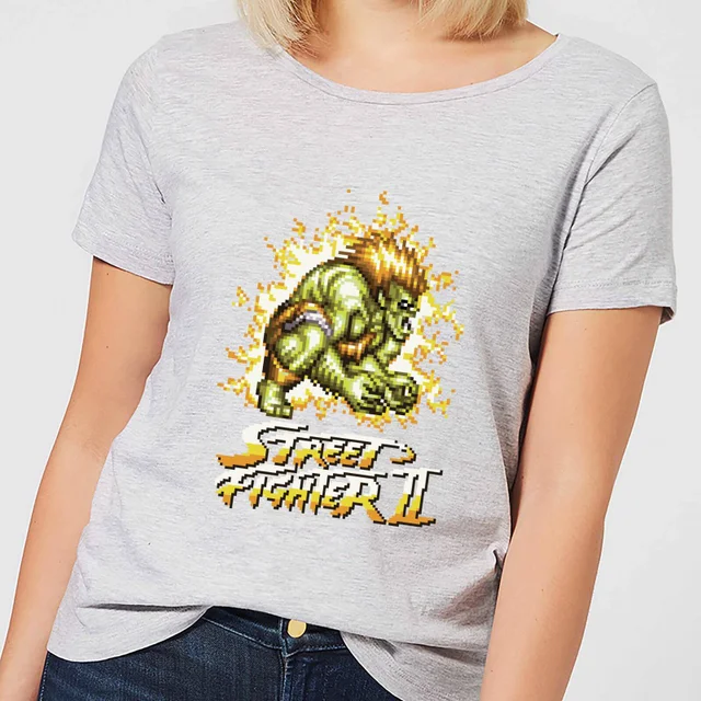Street Fighter Blanka 16-bit Women's T-Shirt - Grey