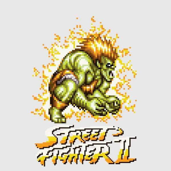 Street Fighter Blanka 16-bit Women's T-Shirt - Grey