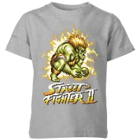 Street Fighter Blanka 16-bit Kids' T-Shirt - Grey - undefined undefined