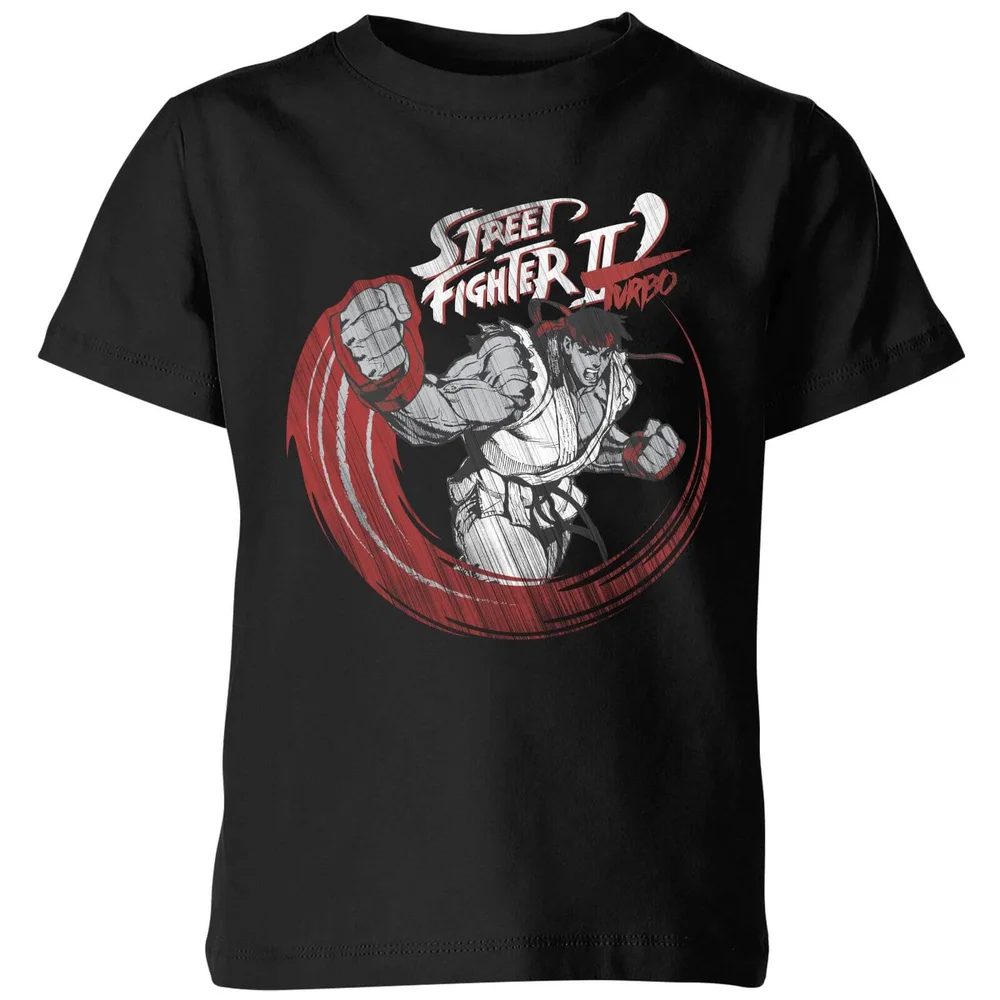 Street Fighter RYU Sketch Kids' T-Shirt - Black - 3-4 Years Image 1