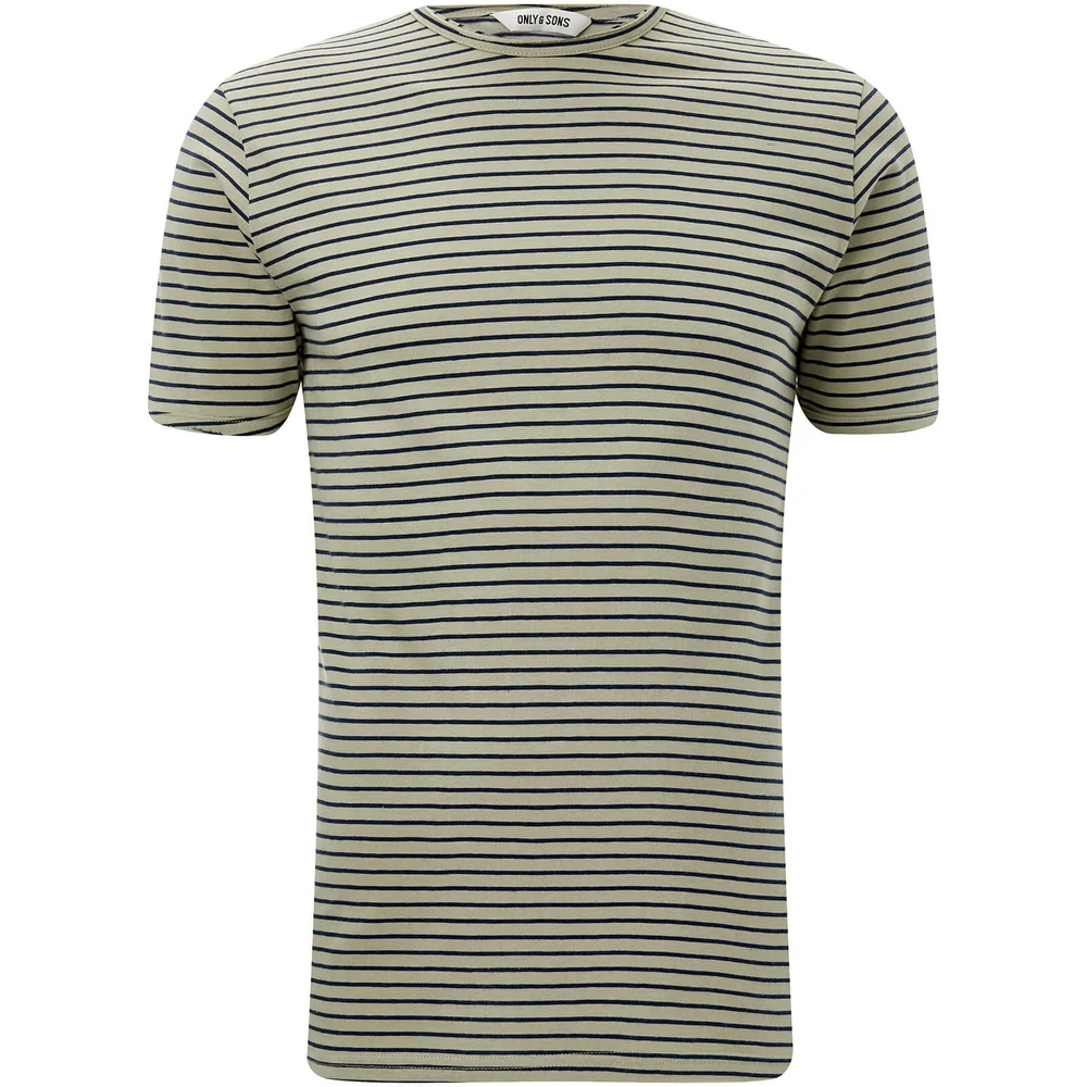 Only & Sons Men's Albert Stripe T-Shirt - Tea - XS - Green Image 1