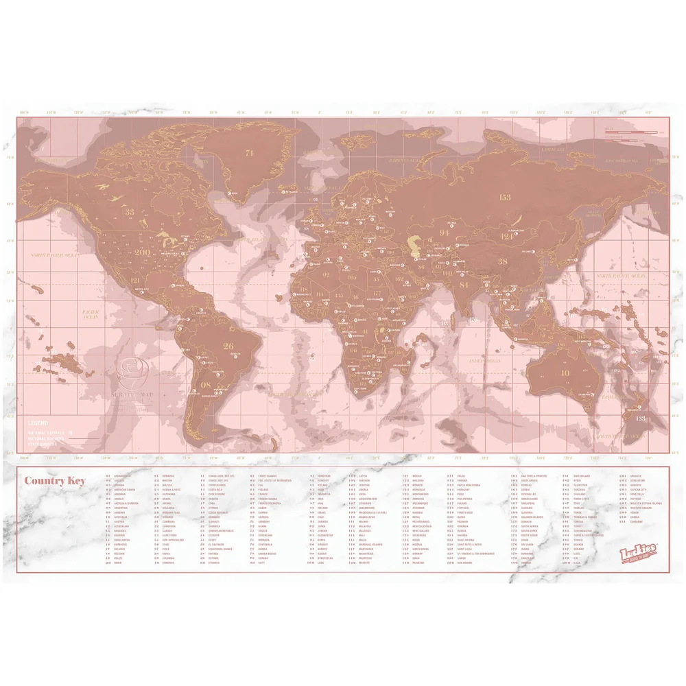 Travel Rose Gold Scratch Map Image 1