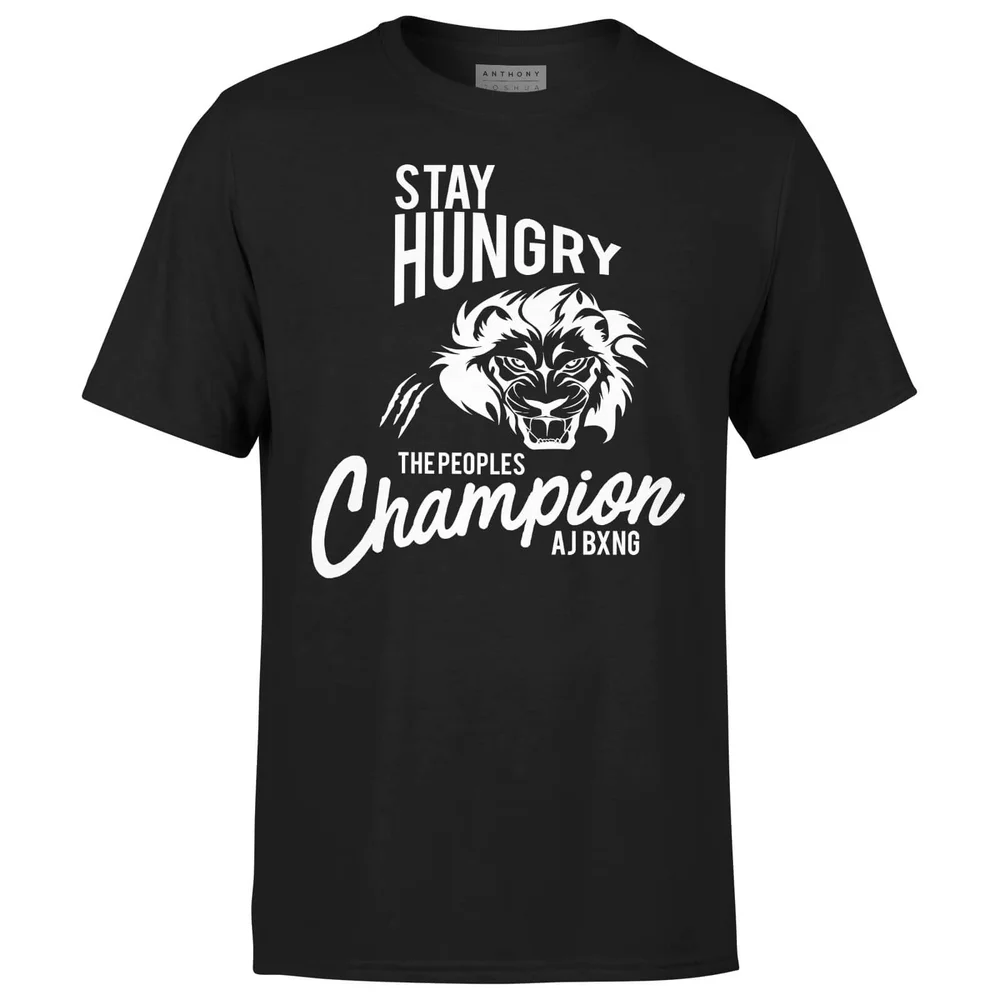 Anthony Joshua Stay Hungry The Peoples Champion Men's T-Shirt - Black - S - Black Image 1