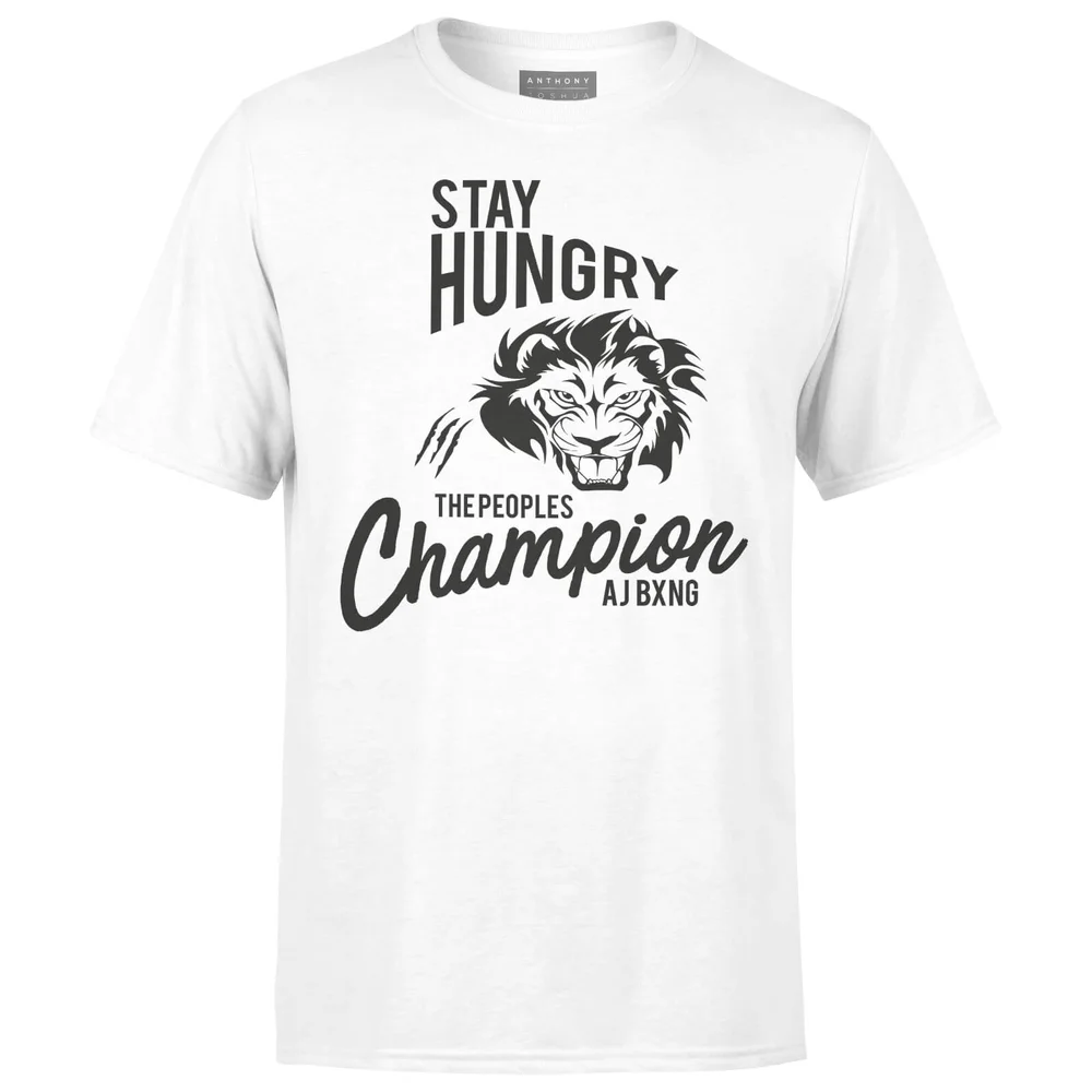 Anthony Joshua Stay Hungry The Peoples Champion Men's T-Shirt - White - S - White Image 1
