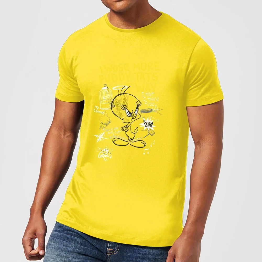 Looney Tunes Tweety Pie More Puddy Tats Men's T-Shirt - Yellow - S Image 1