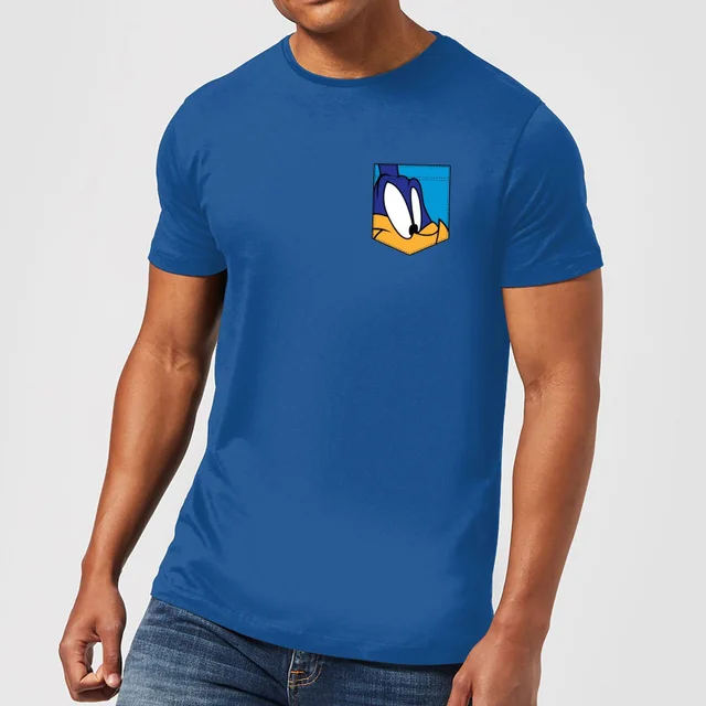 Looney Tunes Roadrunner Face Faux Pocket Men's T-Shirt - Royal Blue