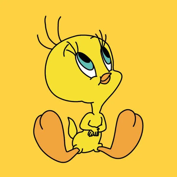 Looney Tunes Tweety Sitting Women's T-Shirt - Yellow