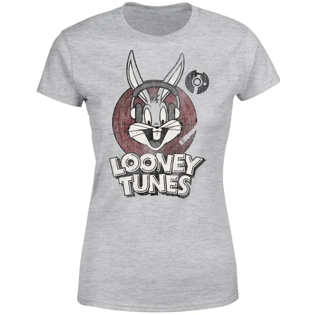 Looney Tunes Bugs Bunny Circle Logo Women's T-Shirt - Grey