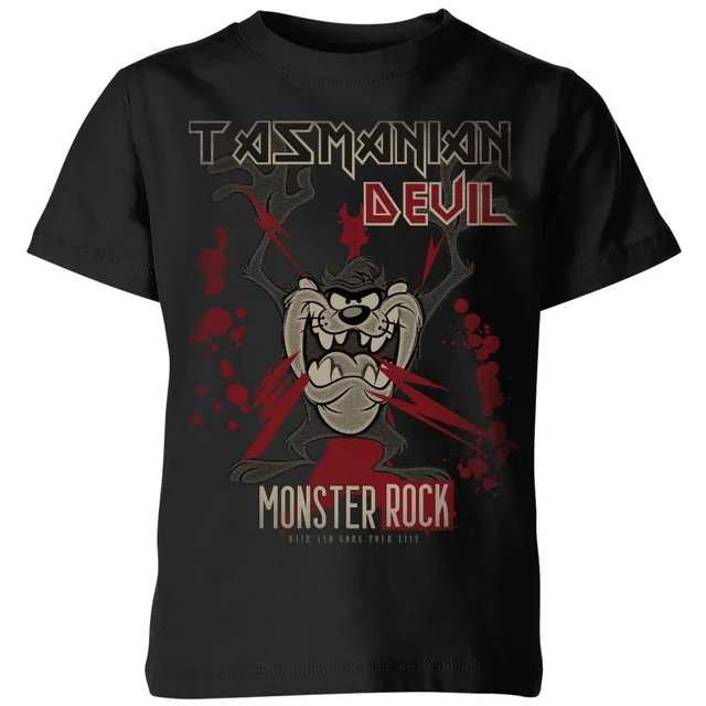 Looney Tunes Tasmanian Devil Monster Rock Kids' T-Shirt - Black