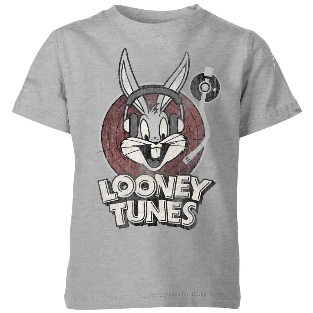 Looney Tunes Bugs Bunny Circle Logo Kids' T-Shirt - Grey - 3-4 Years Image 1
