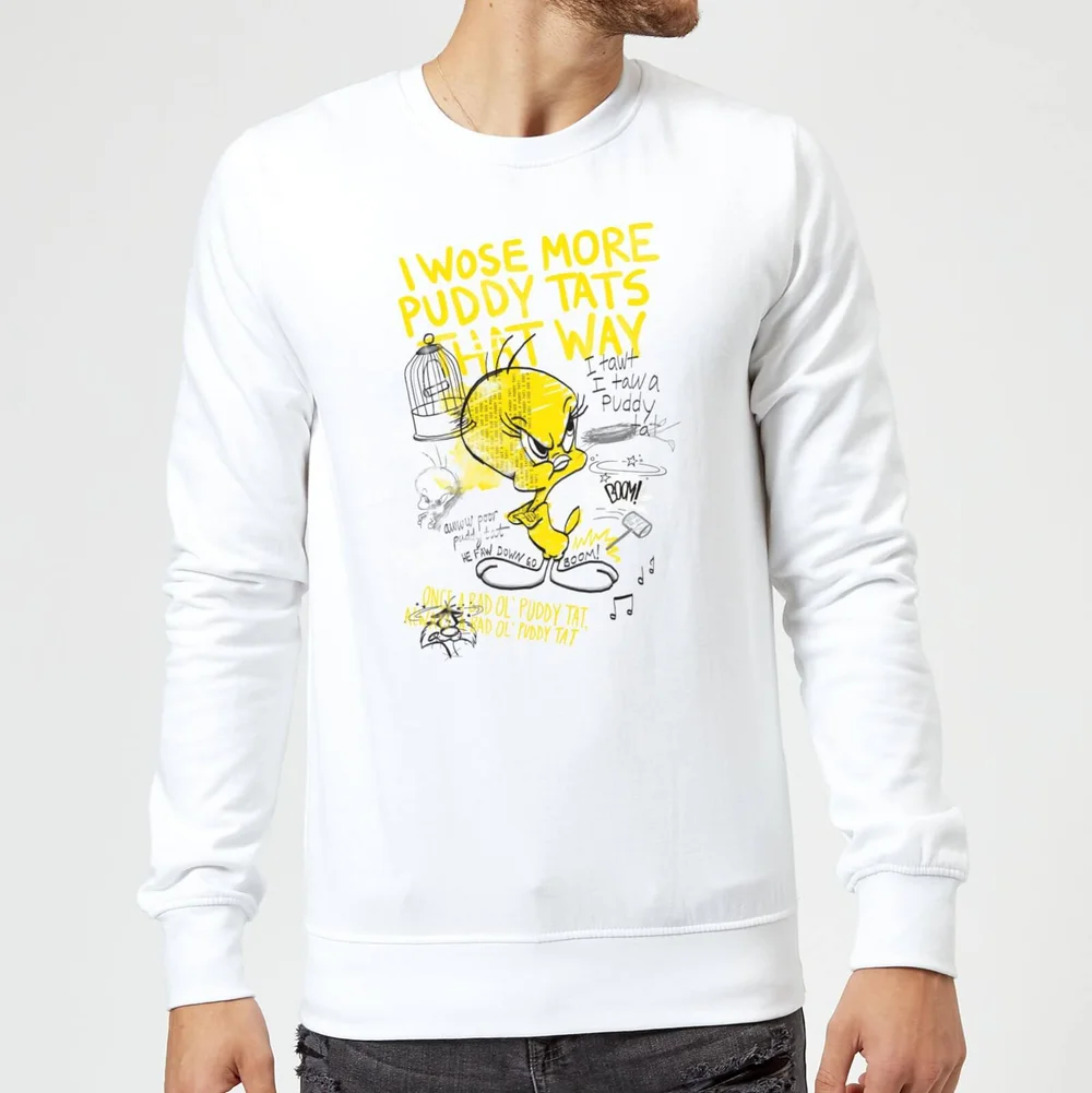 Looney Tunes Tweety Pie More Puddy Tats Sweatshirt - White - S Image 1