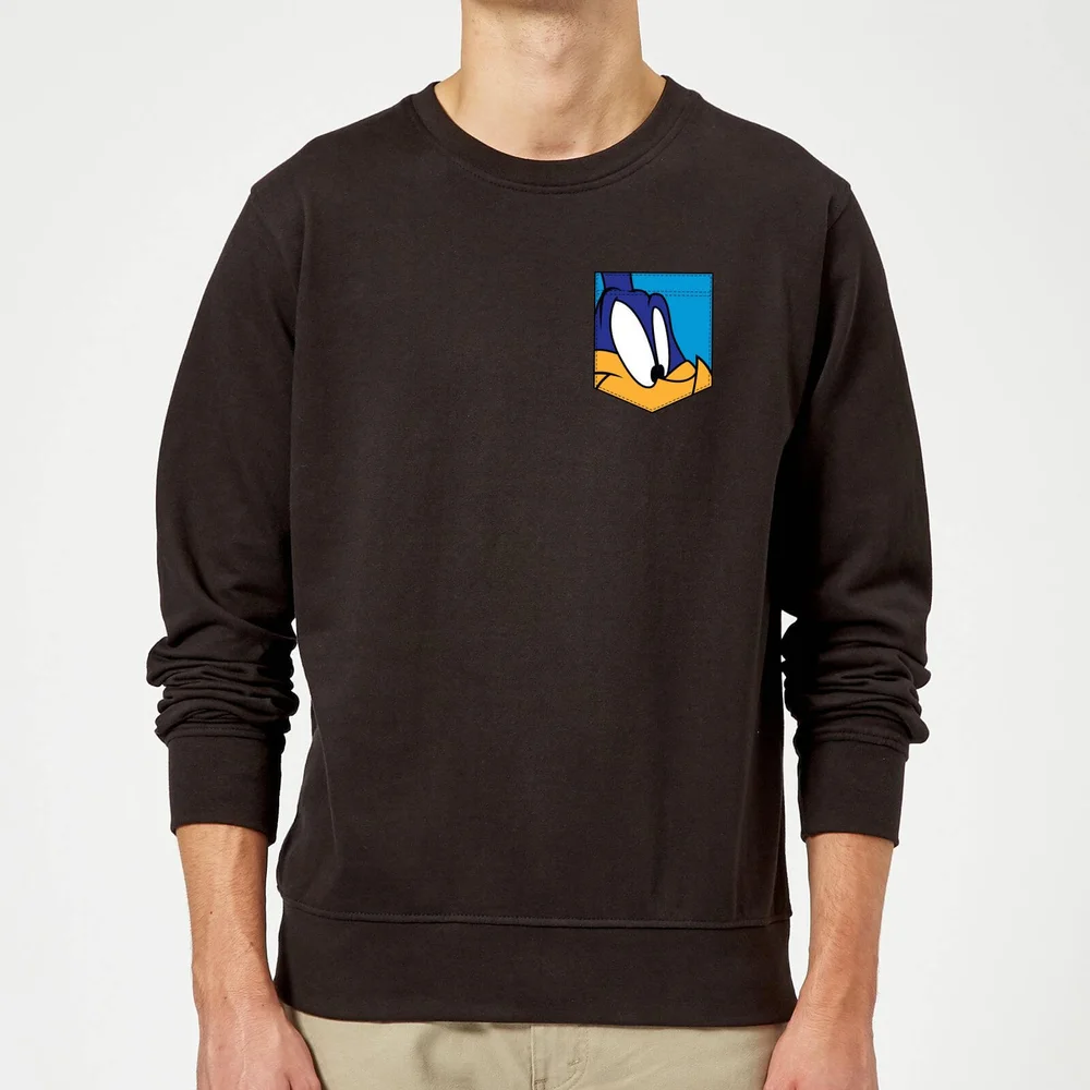 Looney Tunes Roadrunner Face Faux Pocket Sweatshirt - Black - S Image 1