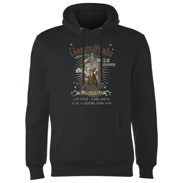 Looney Tunes Wile E Coyote Guitar Arena Tour Hoodie - Black