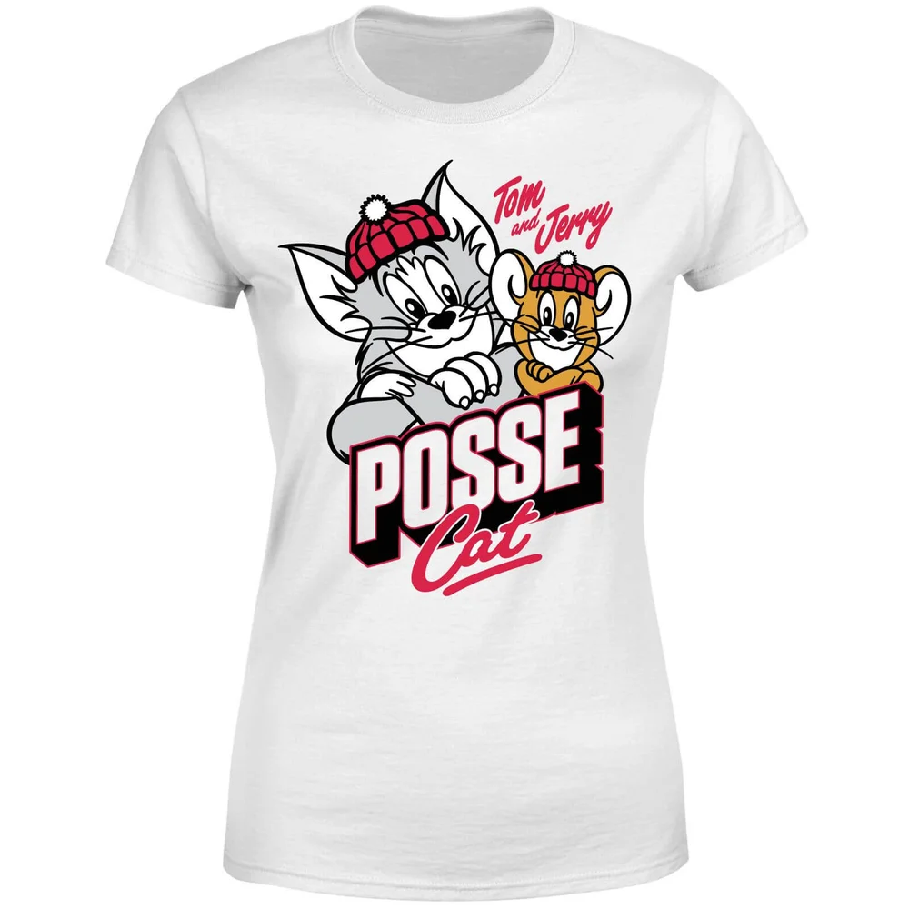 Tom & Jerry Posse Cat Women's T-Shirt - White - S Image 1