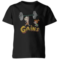 The Flintstones Distressed Bam Bam Gains Kids' T-Shirt - Black - undefined undefined