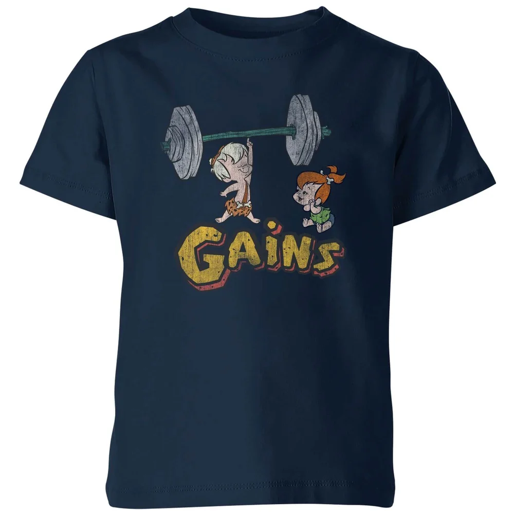 The Flintstones Distressed Bam Bam Gains Kids' T-Shirt - Navy - 3-4 Years Image 1