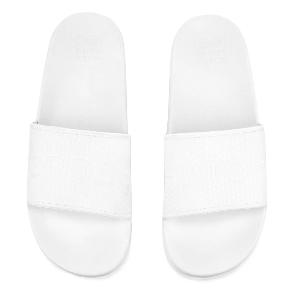 Crosshatch Men's Tulum Sliders - White - UK 6-7 - White Image 1